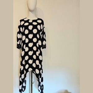 ZARA Asymmetric Polka Dot Dress